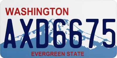 WA license plate AXD6675
