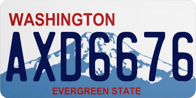 WA license plate AXD6676