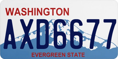 WA license plate AXD6677