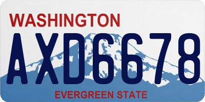 WA license plate AXD6678