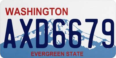 WA license plate AXD6679