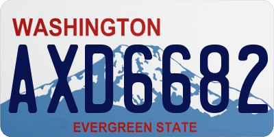 WA license plate AXD6682