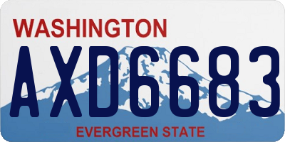 WA license plate AXD6683