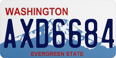 WA license plate AXD6684
