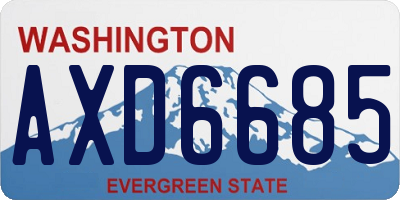 WA license plate AXD6685