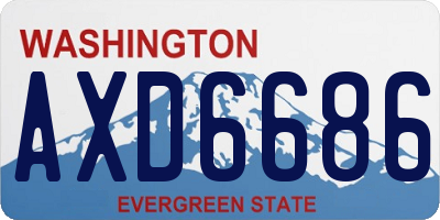 WA license plate AXD6686