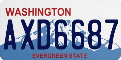 WA license plate AXD6687