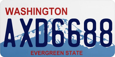 WA license plate AXD6688