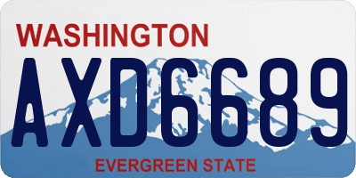 WA license plate AXD6689