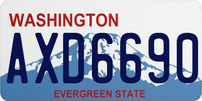 WA license plate AXD6690