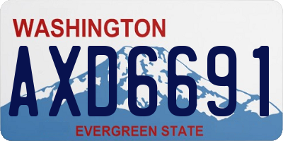 WA license plate AXD6691