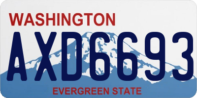 WA license plate AXD6693