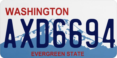 WA license plate AXD6694