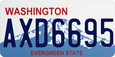 WA license plate AXD6695