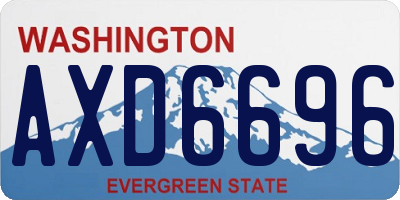 WA license plate AXD6696