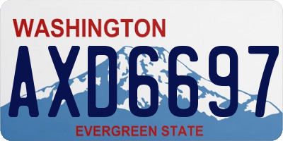 WA license plate AXD6697
