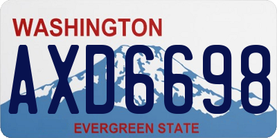 WA license plate AXD6698