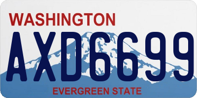 WA license plate AXD6699