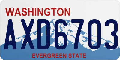 WA license plate AXD6703