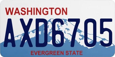 WA license plate AXD6705