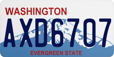 WA license plate AXD6707