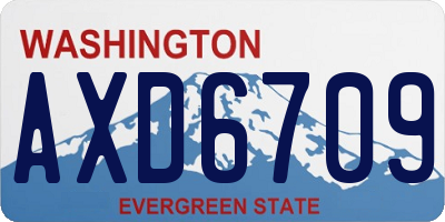 WA license plate AXD6709