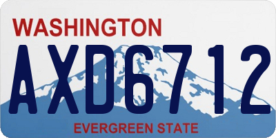 WA license plate AXD6712