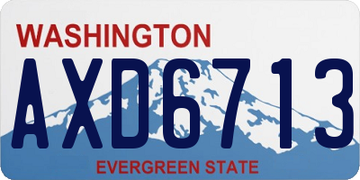 WA license plate AXD6713