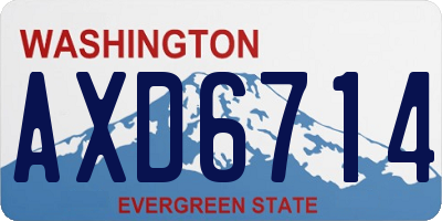 WA license plate AXD6714