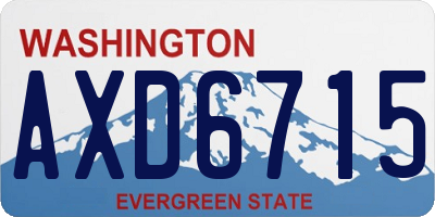 WA license plate AXD6715