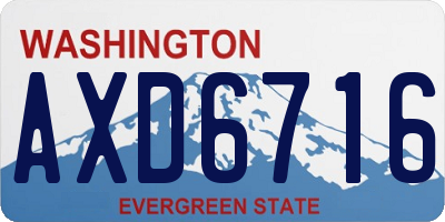 WA license plate AXD6716