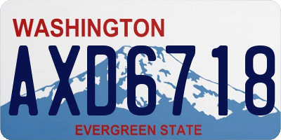 WA license plate AXD6718