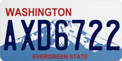WA license plate AXD6722
