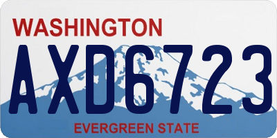 WA license plate AXD6723