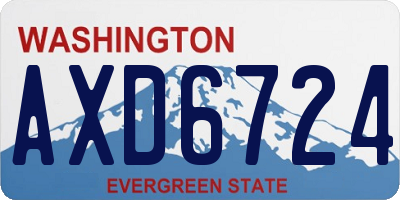 WA license plate AXD6724