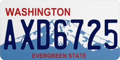 WA license plate AXD6725