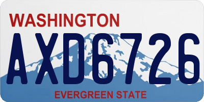 WA license plate AXD6726