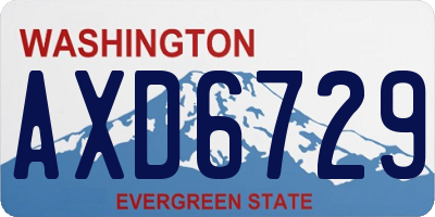 WA license plate AXD6729