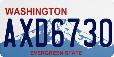 WA license plate AXD6730