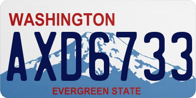 WA license plate AXD6733