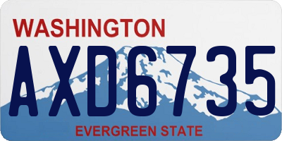 WA license plate AXD6735