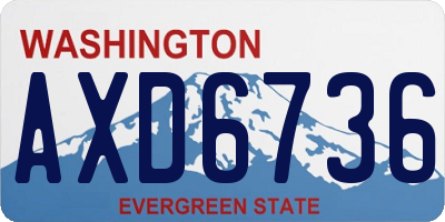 WA license plate AXD6736