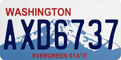WA license plate AXD6737