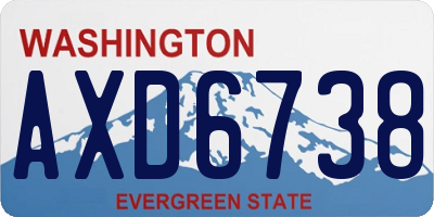 WA license plate AXD6738