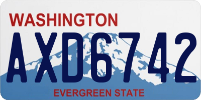 WA license plate AXD6742