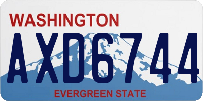 WA license plate AXD6744