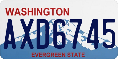 WA license plate AXD6745