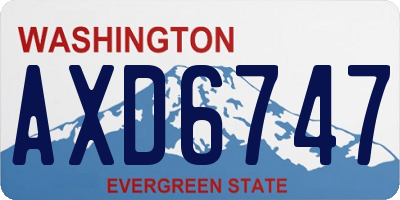 WA license plate AXD6747