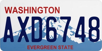 WA license plate AXD6748