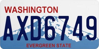 WA license plate AXD6749